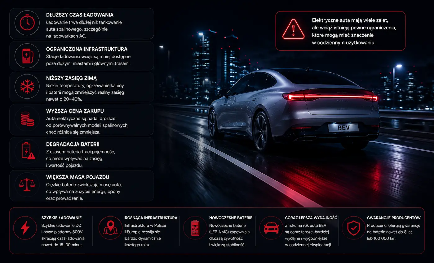 Wady samochodów elektrycznych BEV